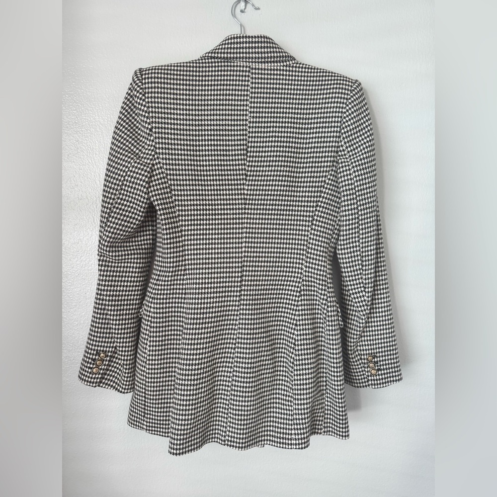 Zara Women's Black and White Houndstooth Blazer Small - Picture 2 of 8